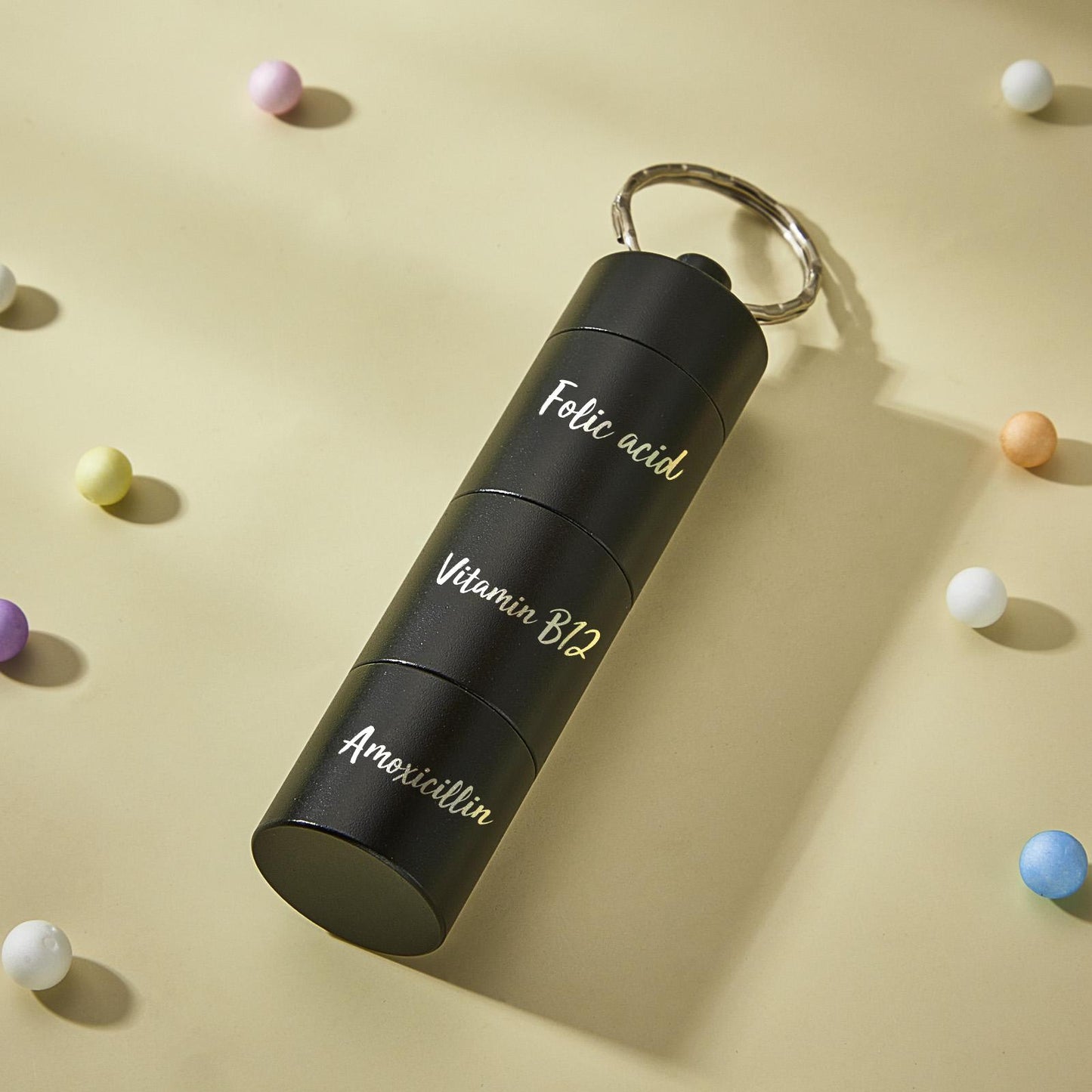 Pill Box Portable Pill Box Portable Keychain - gift for anyone - Personalized Keychain