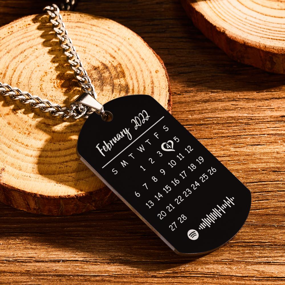 Personalized Engraved Spotify Photo With Calendar Charm