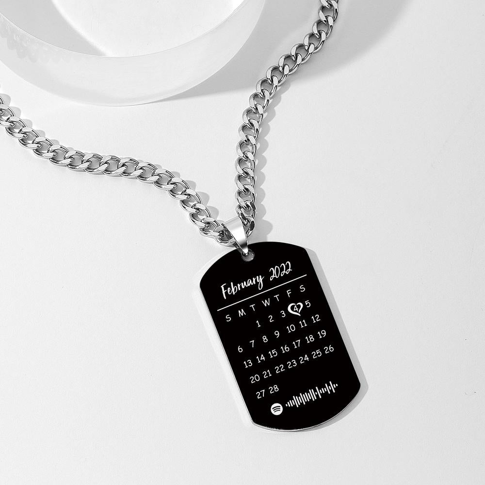 Personalized Engraved Spotify Photo With Calendar Charm