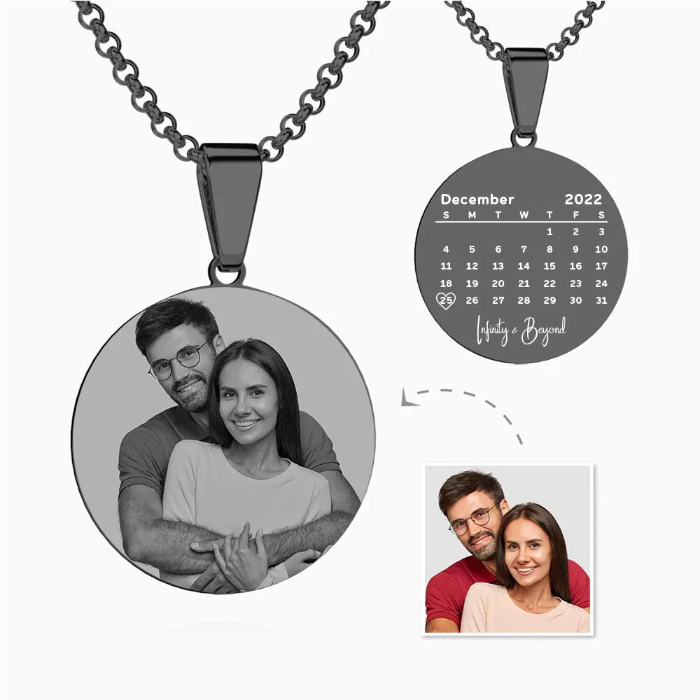 Personalized Black Filter Romantic Photo Calendar Charm