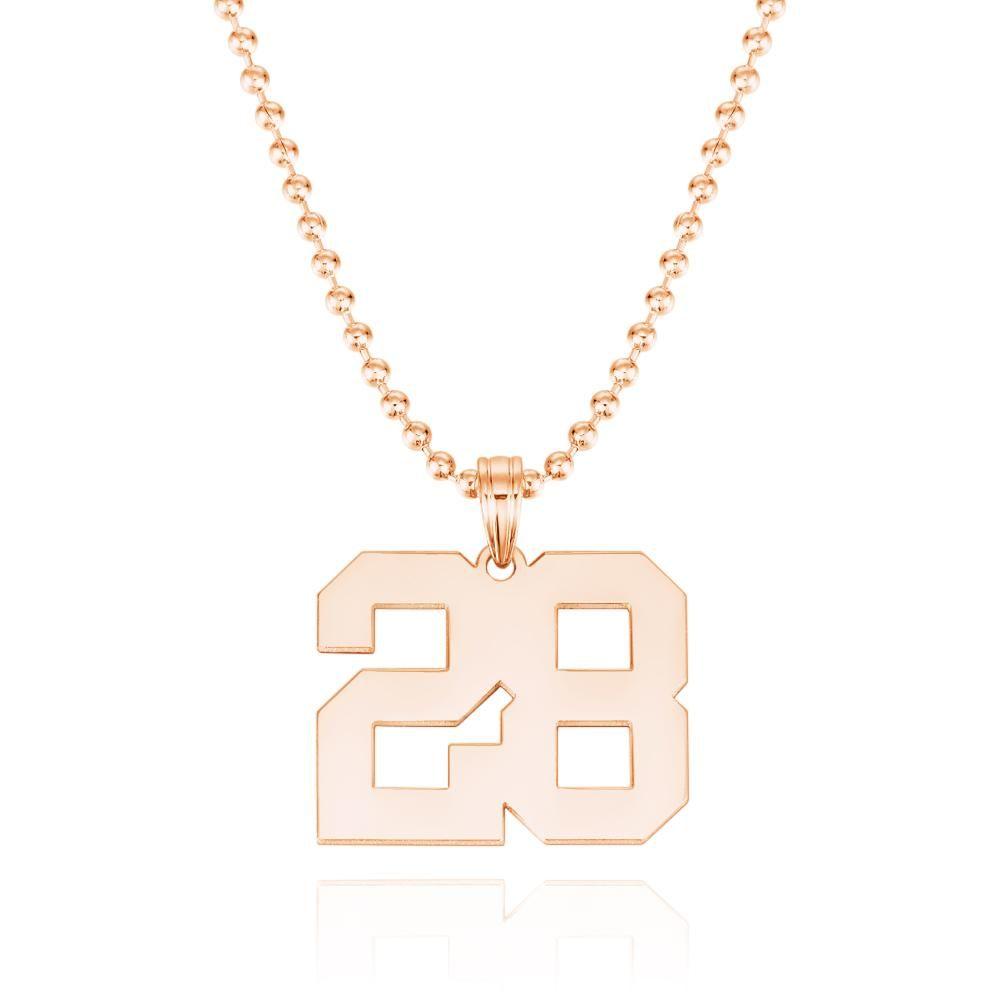 Your Number - Personalized Basketball Number Pendant Thick Chain