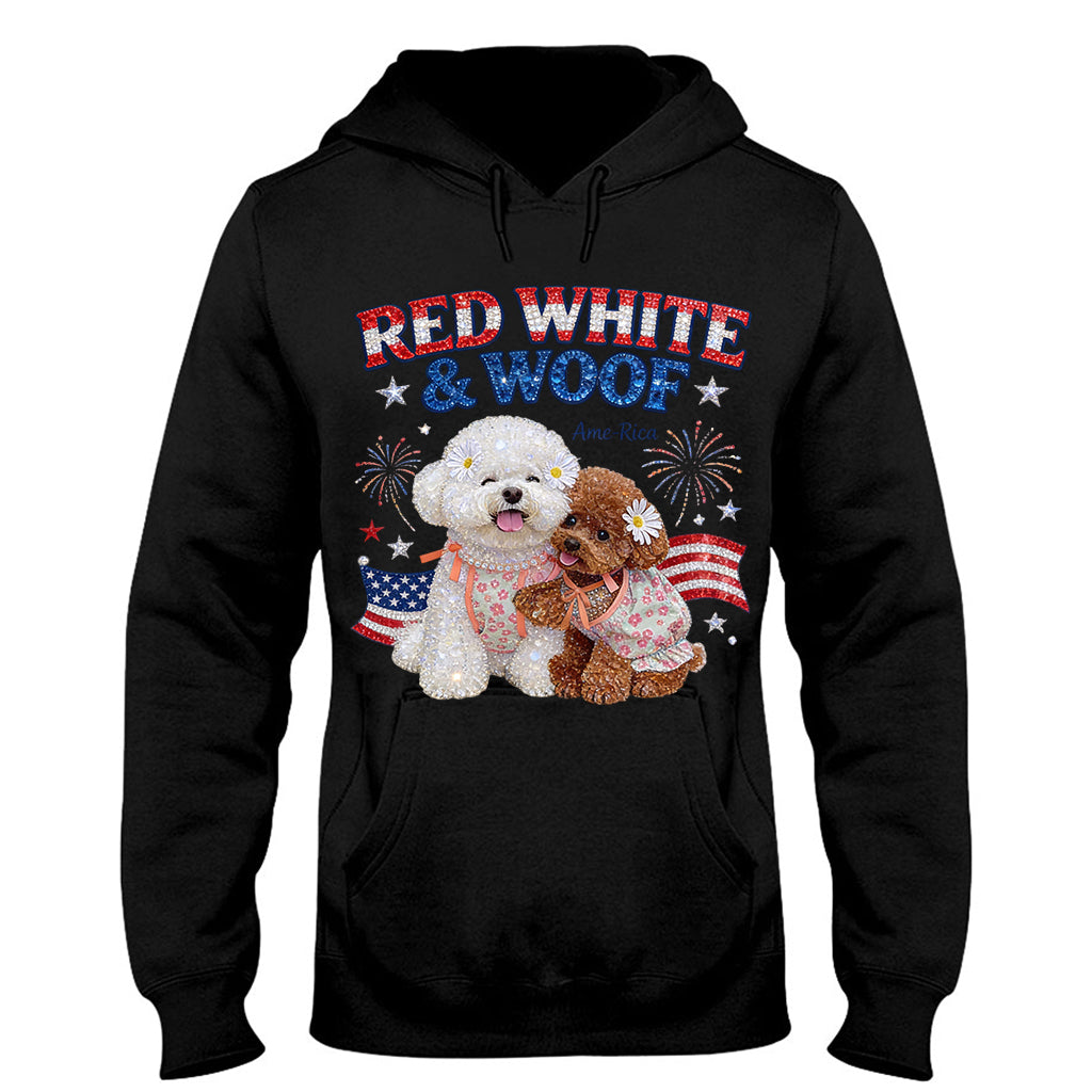 Red White Woof - Personalized Dog T-shirt And Hoodie