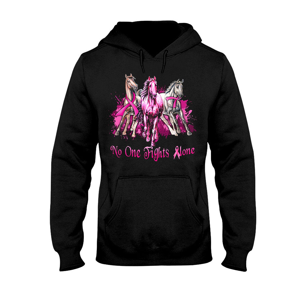 No One Fights Alone - Breast Cancer Awareness T-shirt And Hoodie 0721