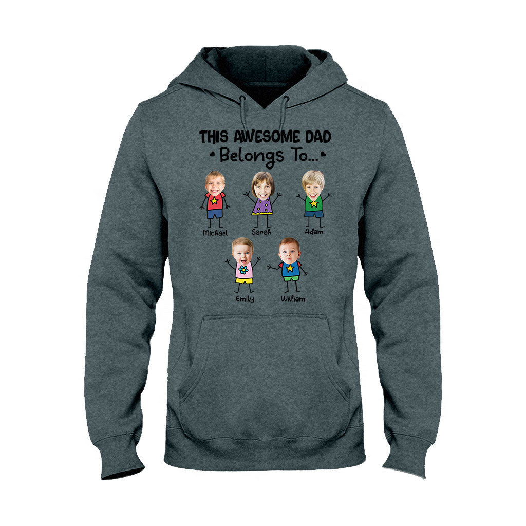 This Awesome Dad Belongs To - Personalized Father T-shirt and Hoodie