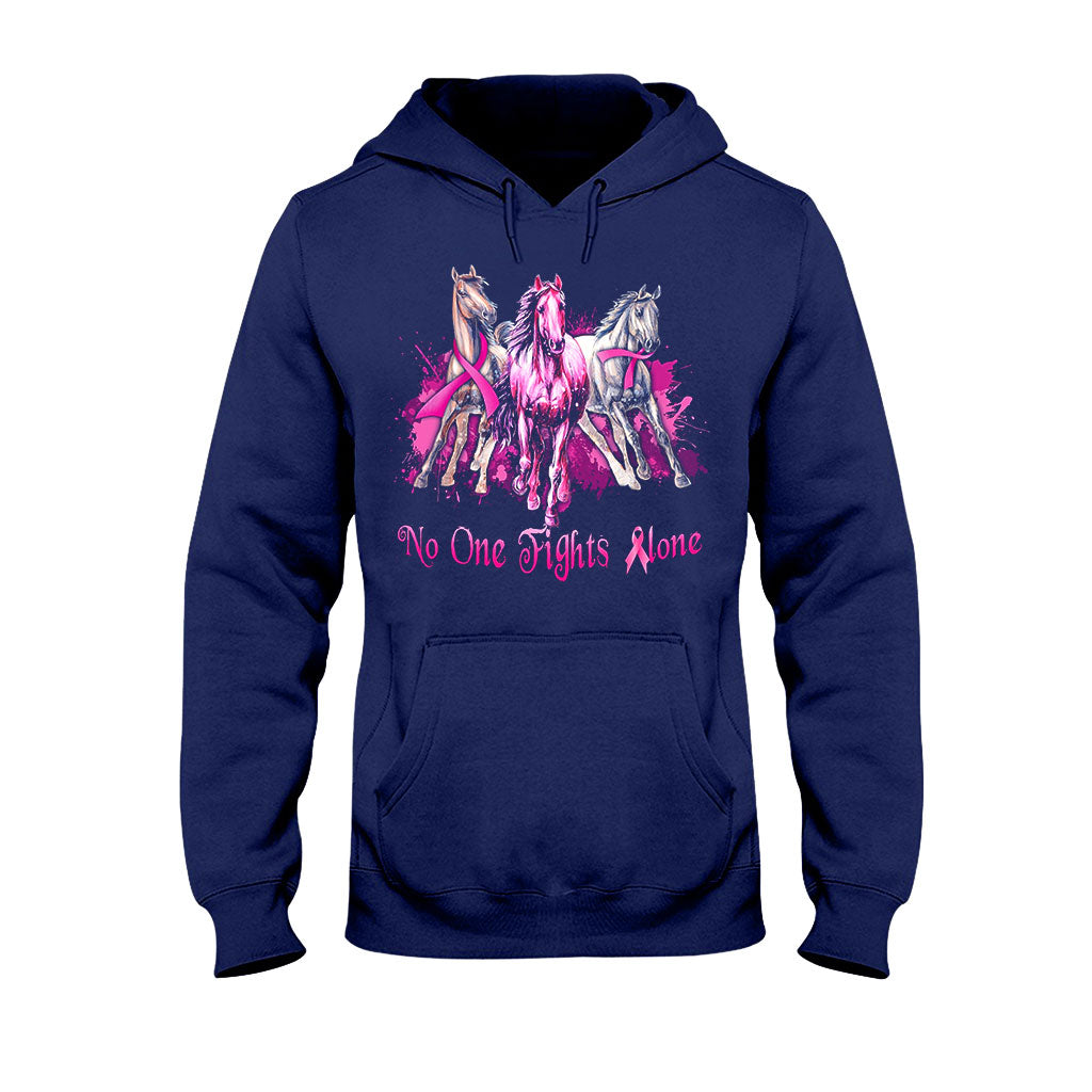 No One Fights Alone - Breast Cancer Awareness T-shirt And Hoodie 0721