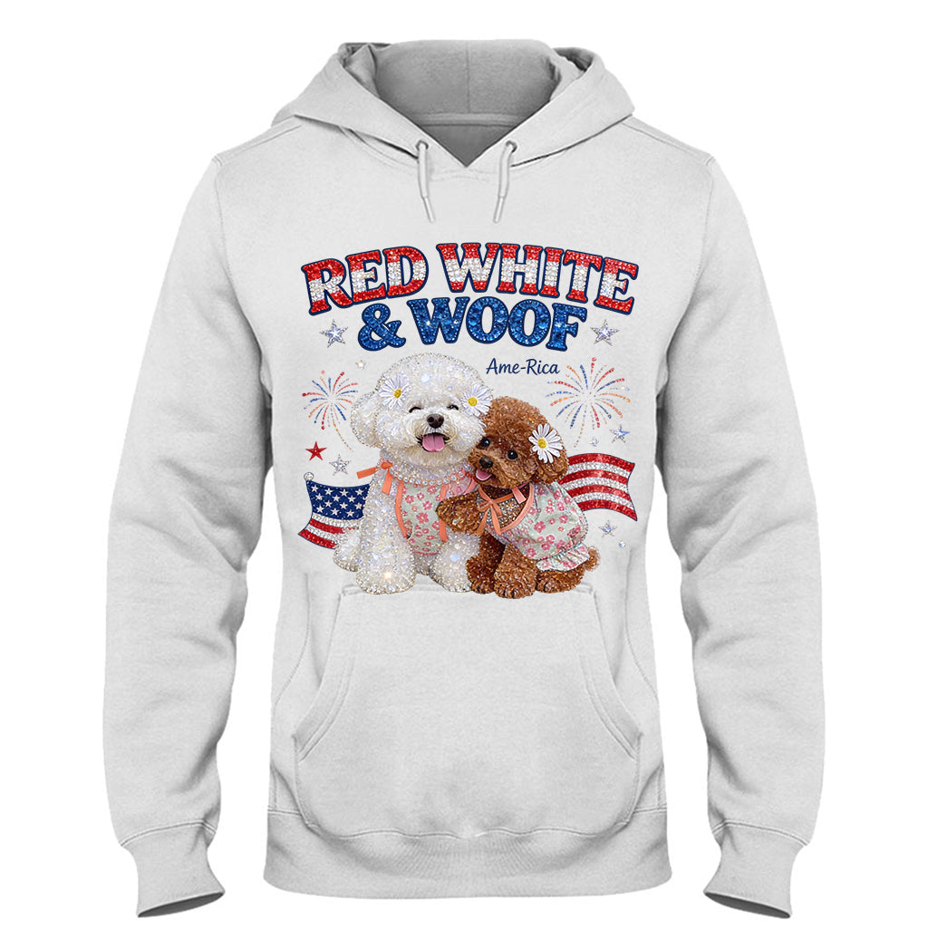 Red White Woof - Personalized Dog T-shirt And Hoodie