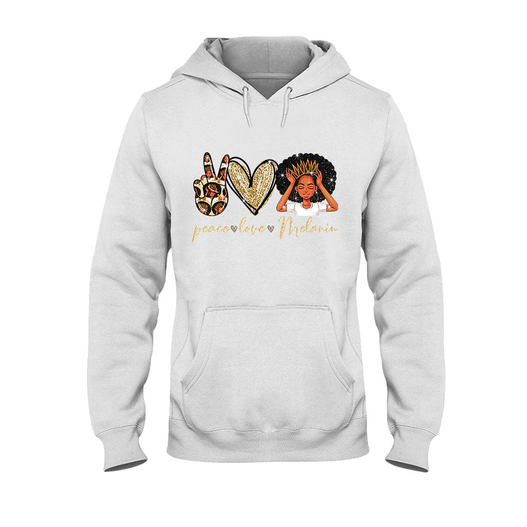 Melanin -African American T-shirt and Hoodie With Faux Glitter Print 1121