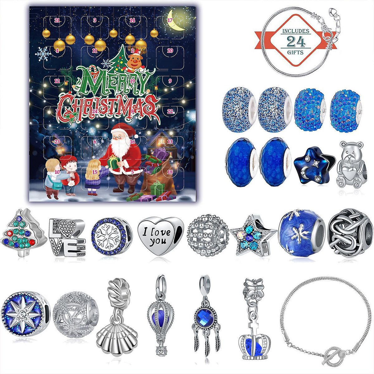 Merry Christmas - Christmas Advent Calendar Surprise Charm Box