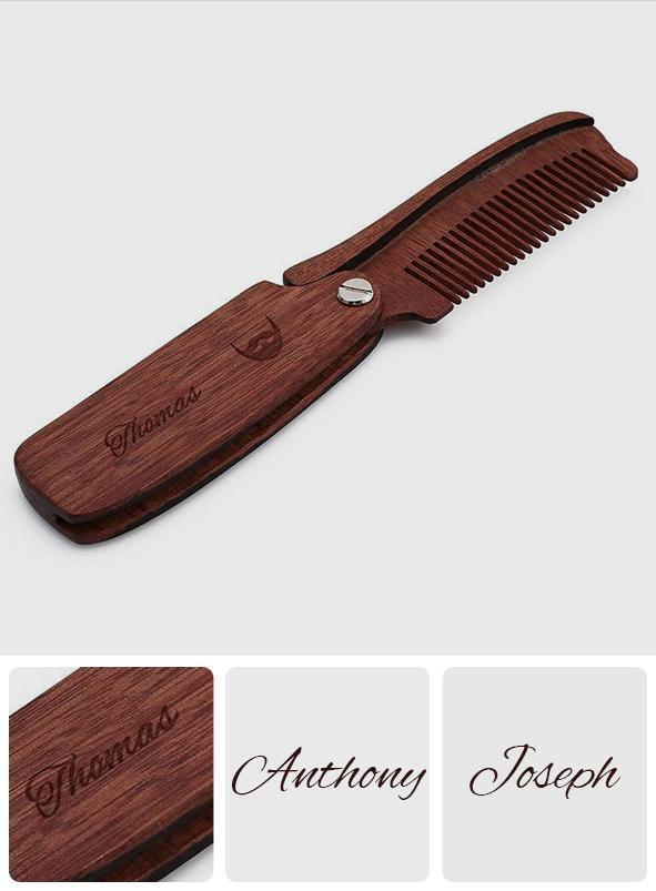 Wooden Beard Comb For Men - gift for uncle, dad - Personalized Beard Comb