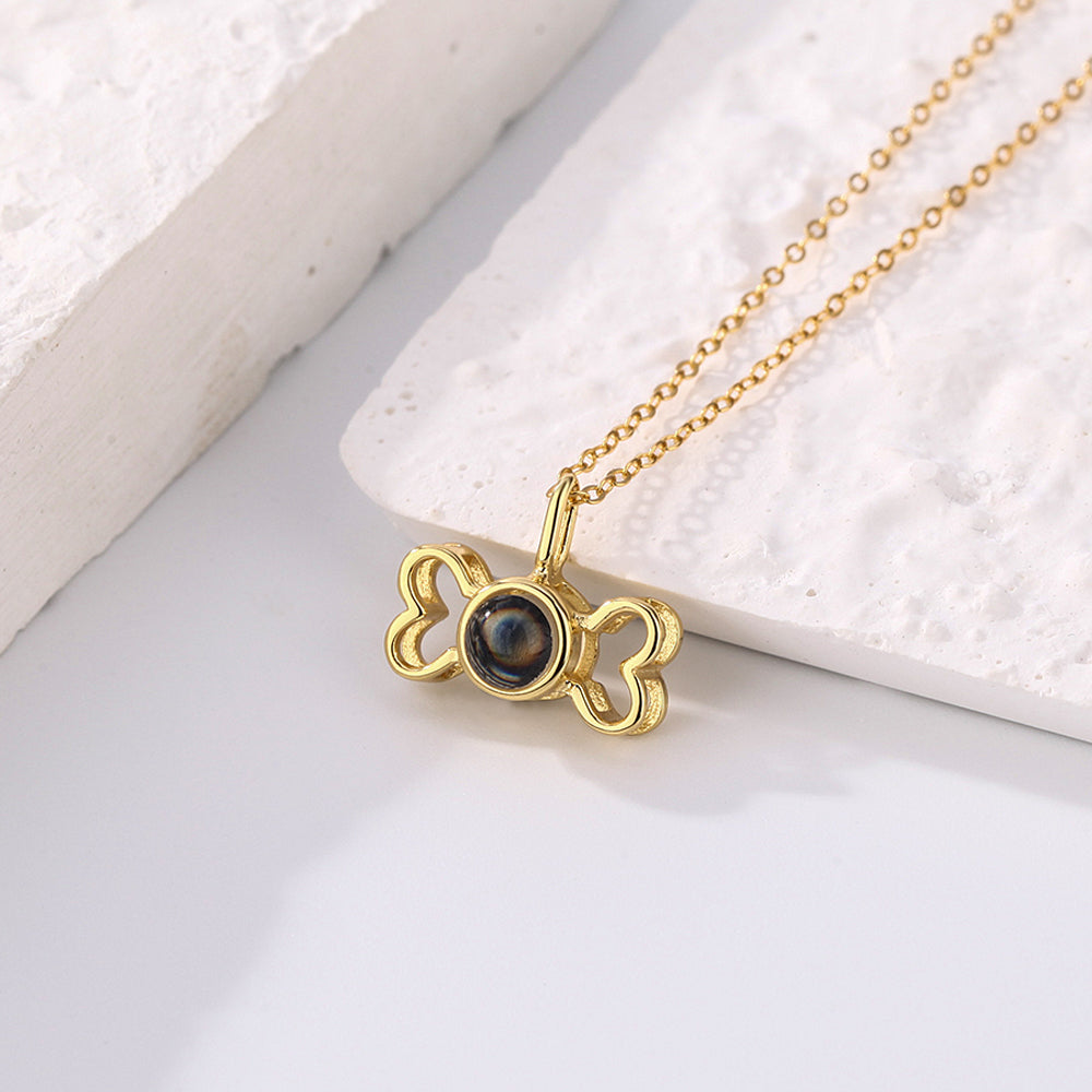 Personalized Dog Cute Puppy Bone Projection Necklace