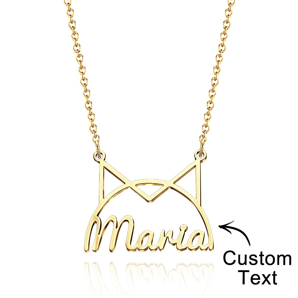 Personalized Cat Pet Name Necklace