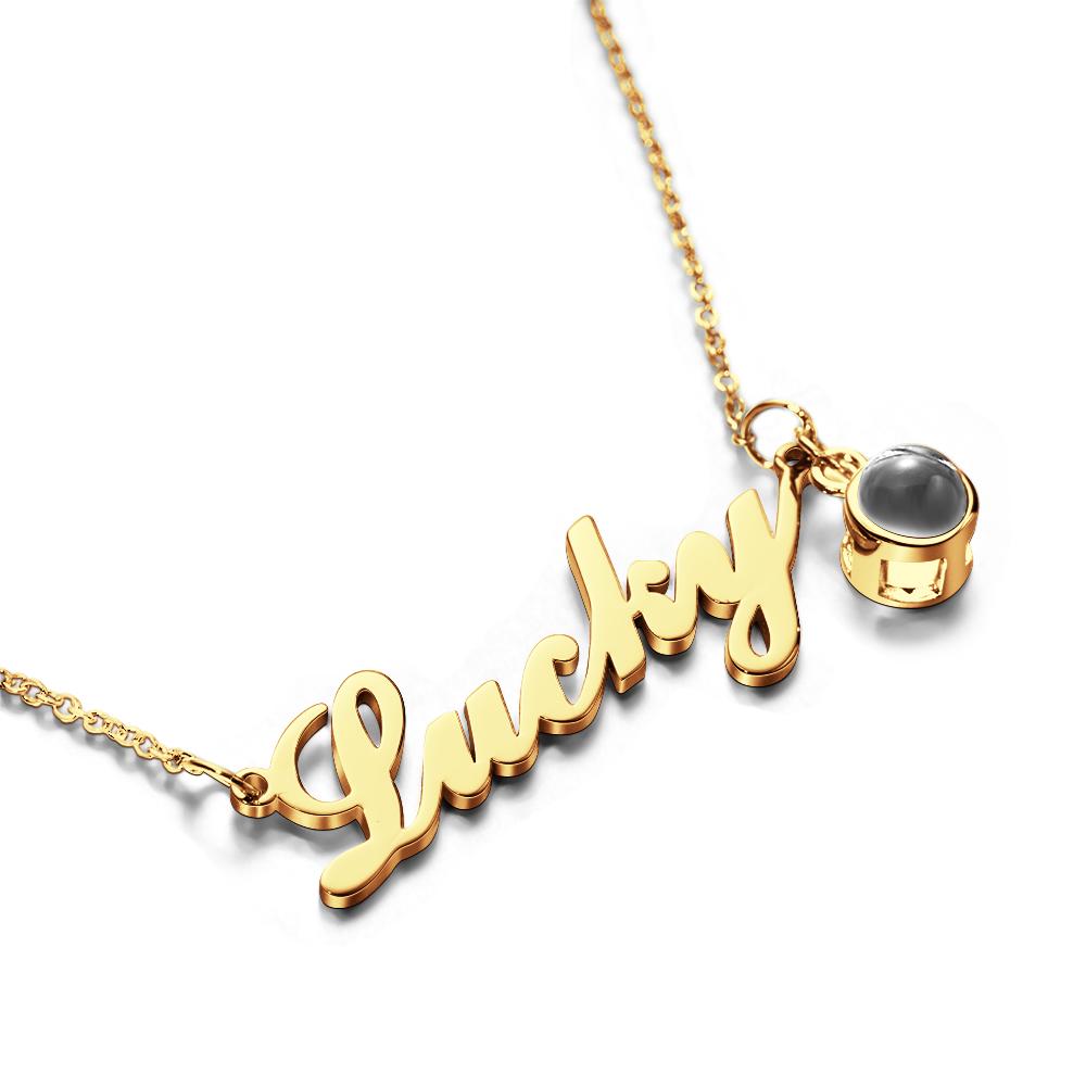 Personalized Signature Lucky Name Projection Charm - gift for who lost a loved one