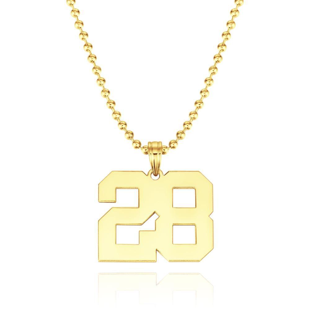 Your Number - Personalized Basketball Number Pendant Thick Chain