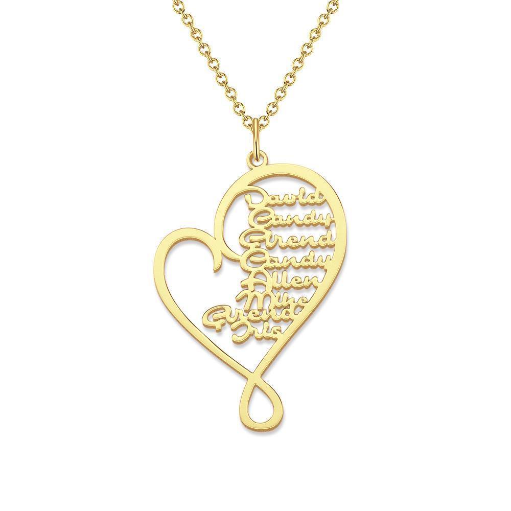 Personalized Family Heart-shaped Name Necklace
