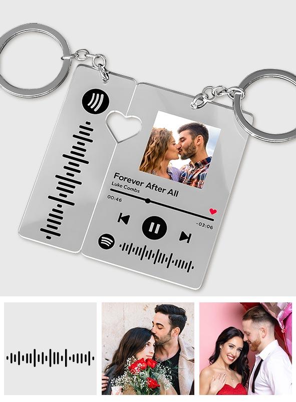 Music Code Heart Matching Keychain - Personalized Couple Keychain