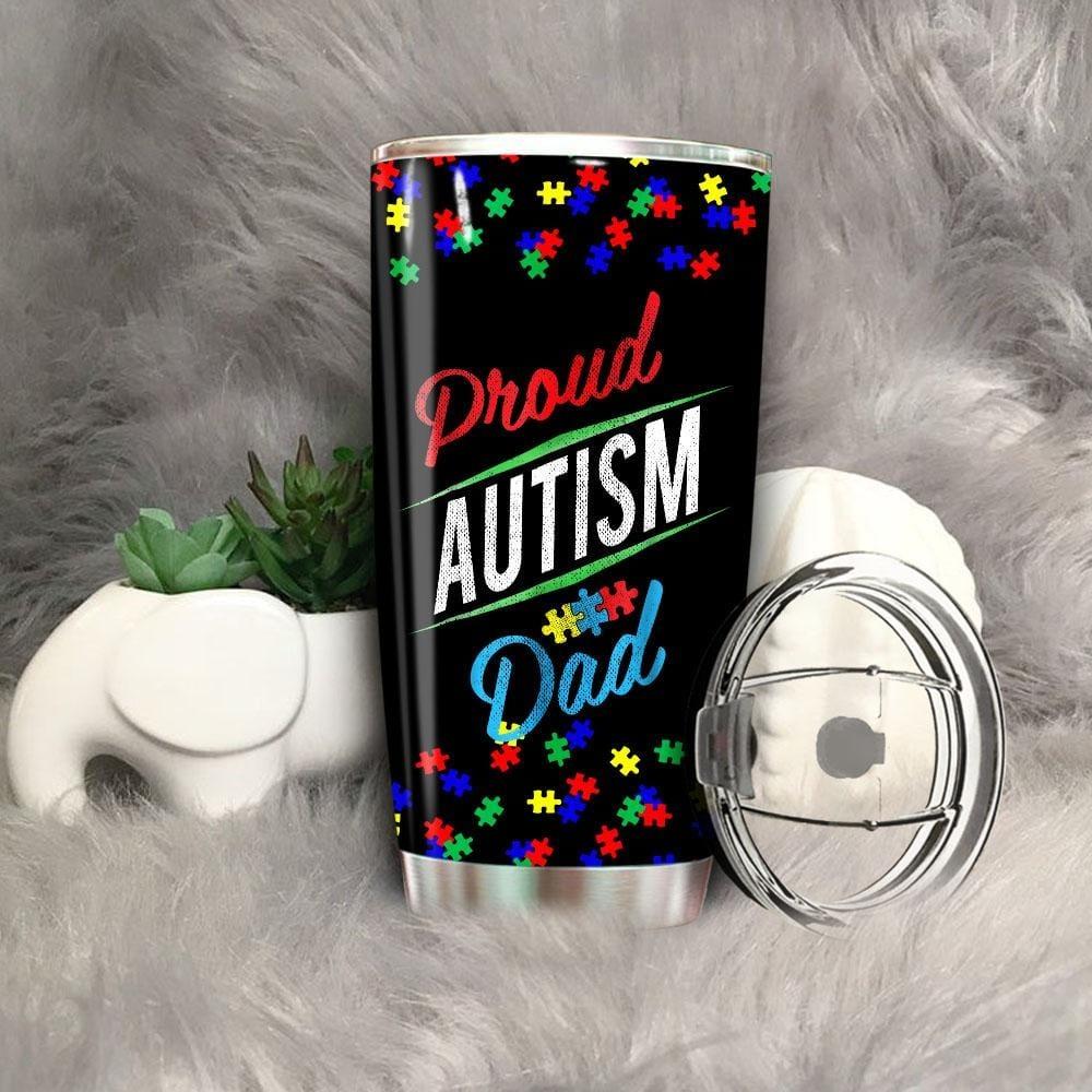 Proud Autism Dad - Autism Awareness Tumbler 0921