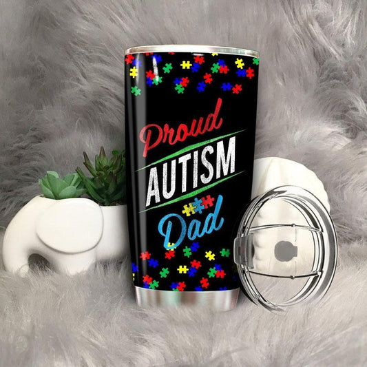 Proud Autism Dad - Autism Awareness Tumbler 0921