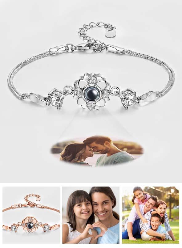 Personalized Flower Photo Projection Charm