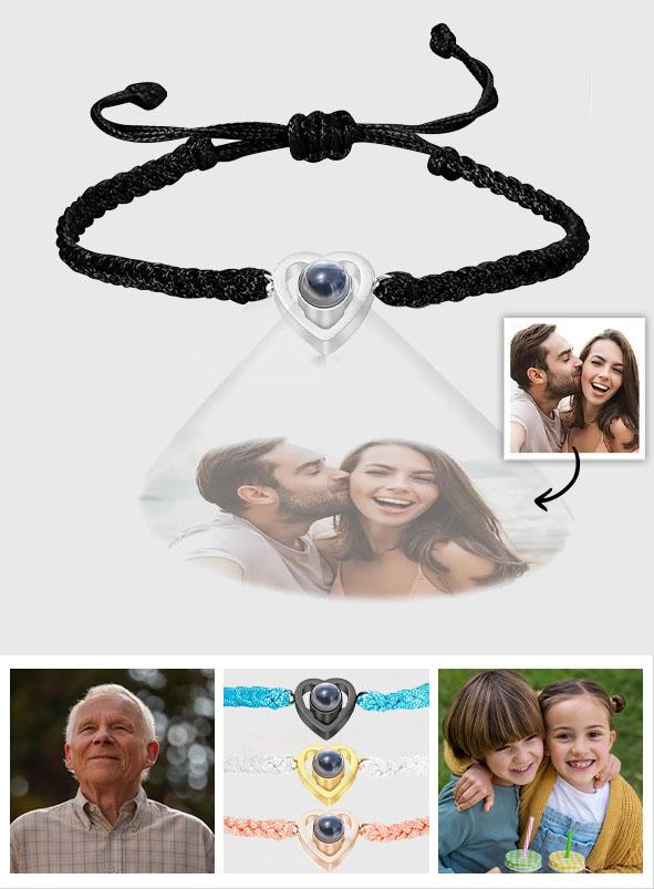 Personalized Heart-shaped Photo Projection Bracelet