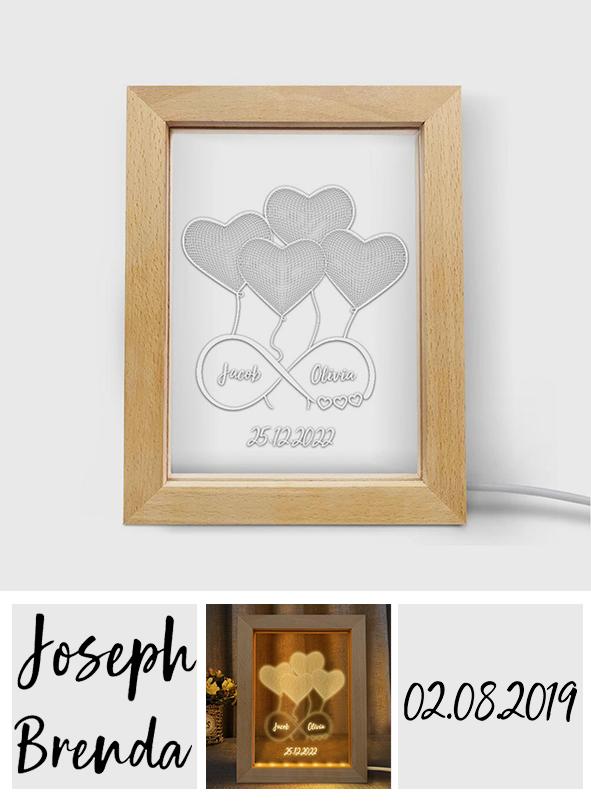 Name Heart Infinity - Personalized Couple Heart Name Lamp