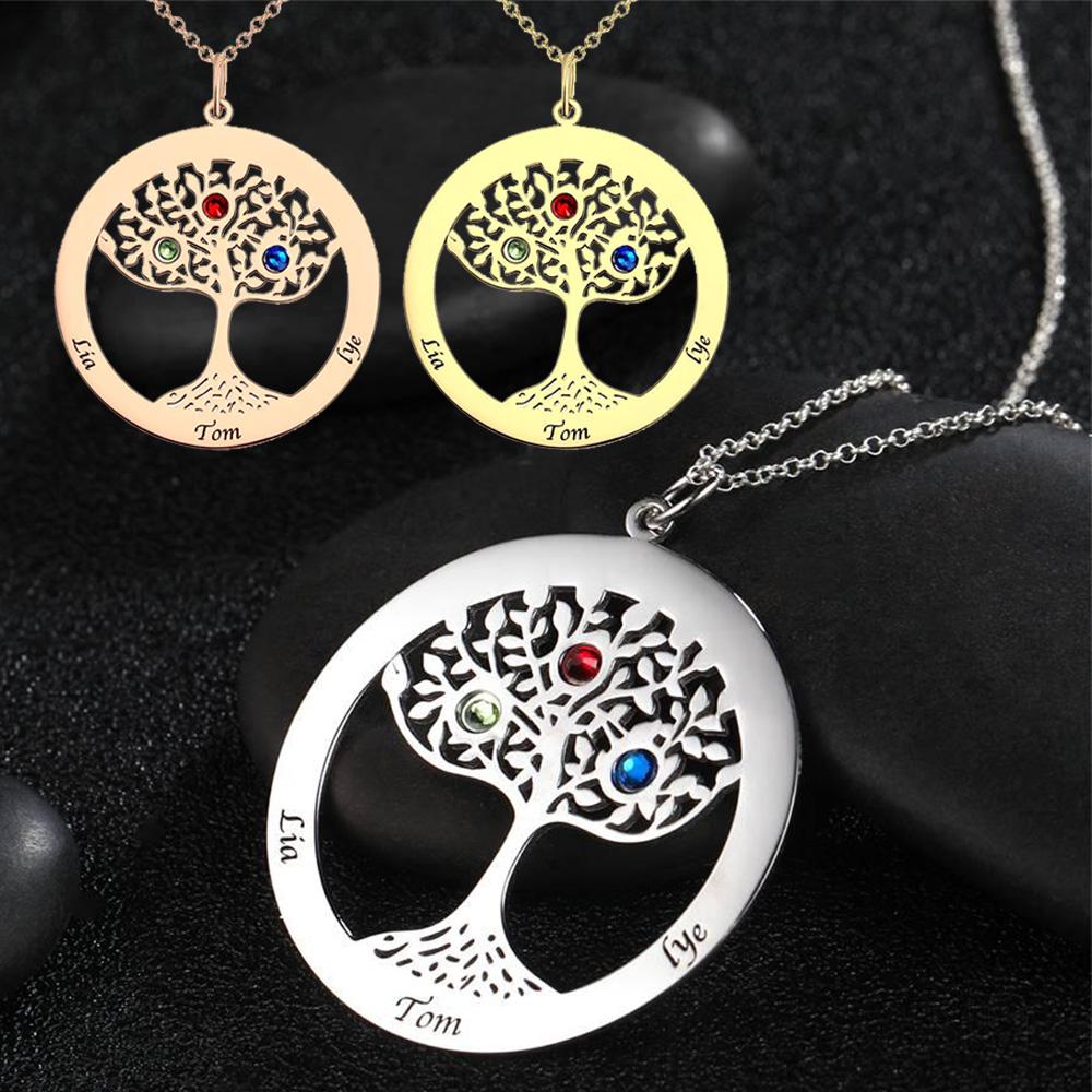 Personalized Family Tree Necklace With Birthstone