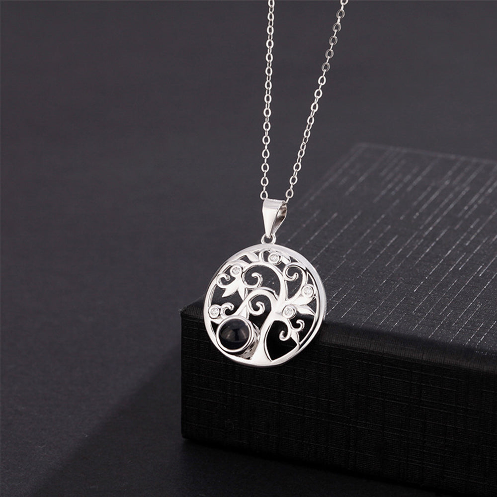 Love Tree Shape Photo Projection Charm - gift for anyone, who lost a loved one - Personalized Necklace