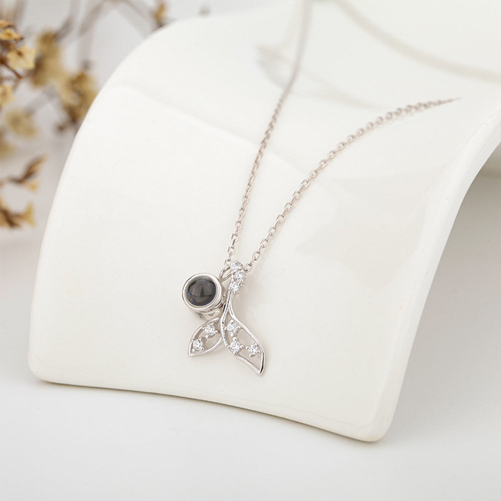 Mermaid Shape Photo Projection Charm - gift for anyone, who lost a loved one - Personalized Mermaid Shape Photo Projection Charm