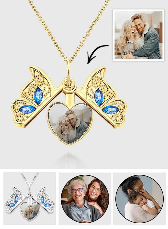 Personalized Photo Butterfly Pendant