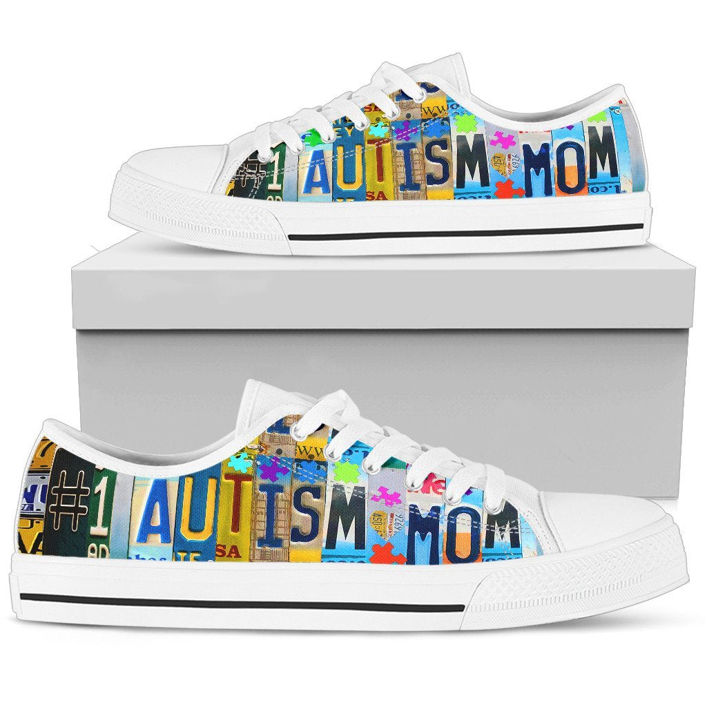 Proud Number One Autism Mom - Autism Awareness Low Top Shoes 0921