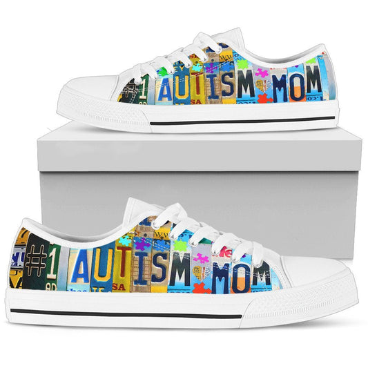 Proud Number One Autism Mom - Autism Awareness Low Top Shoes 0921