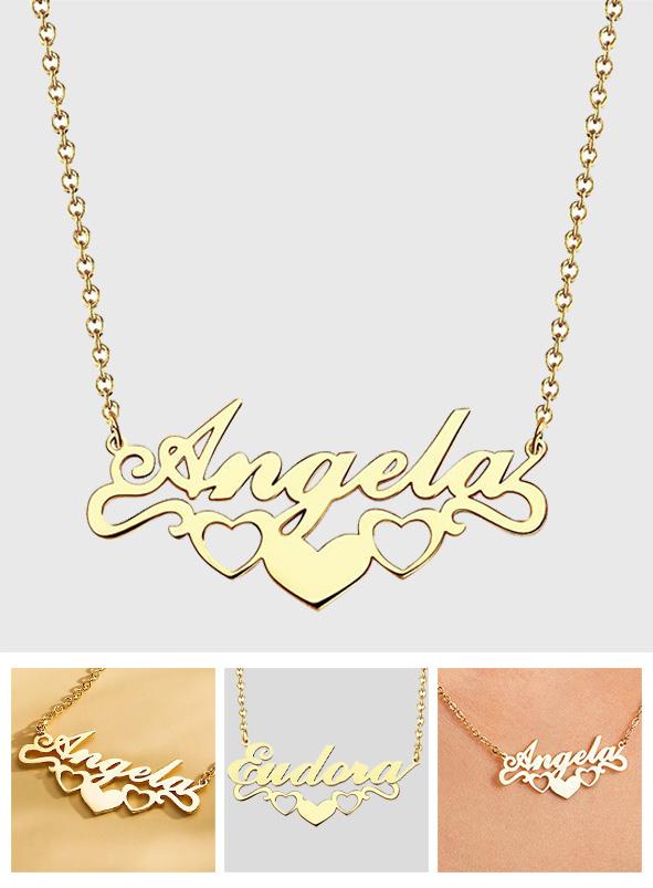 Personalized Name Necklace Heart