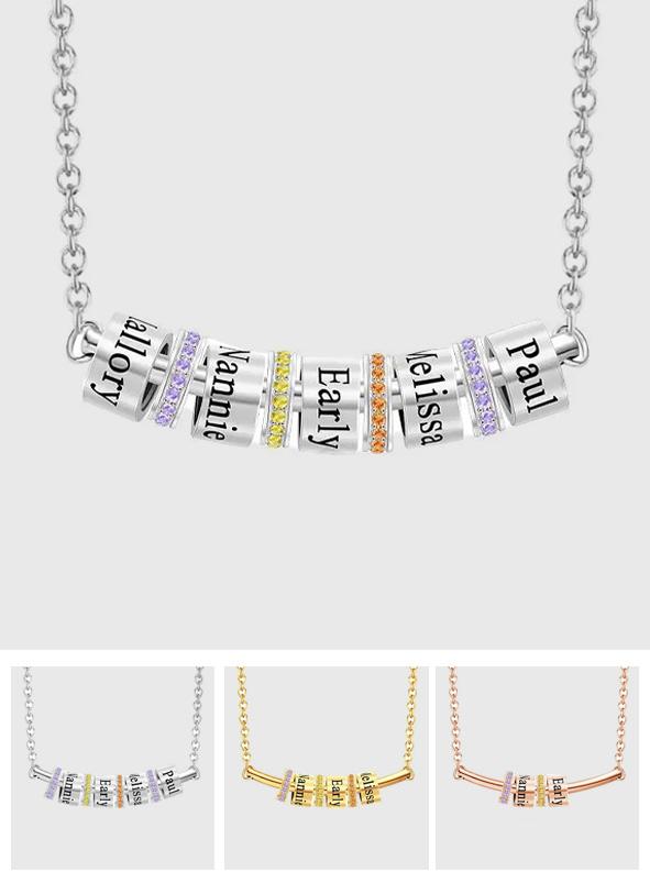 Personalized Diamond Beads Engraved Charm