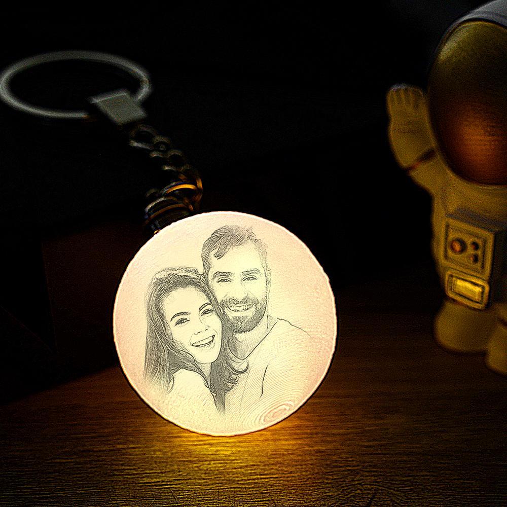 Moon Light Multicolor - Personalized 3D Printed Photo Moon Lamp Keychain