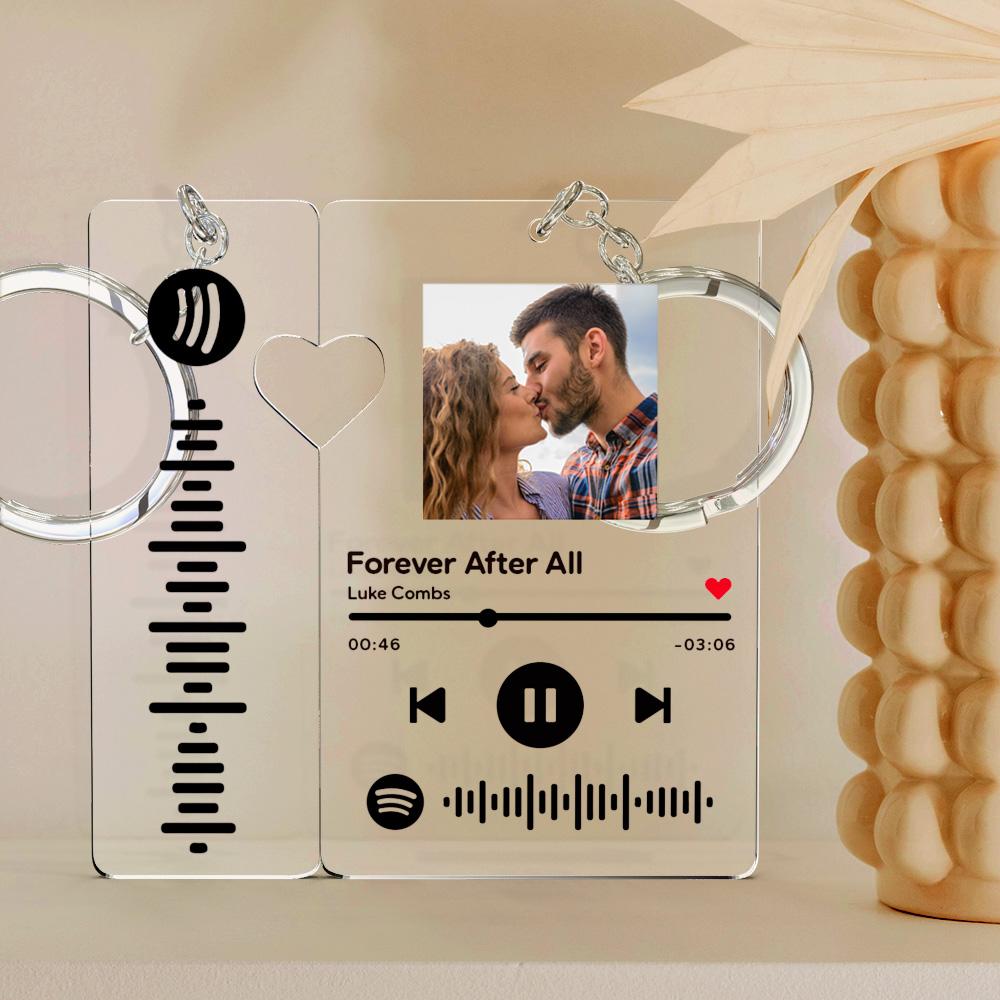 Music Code Heart Matching Keychain - Personalized Couple Keychain