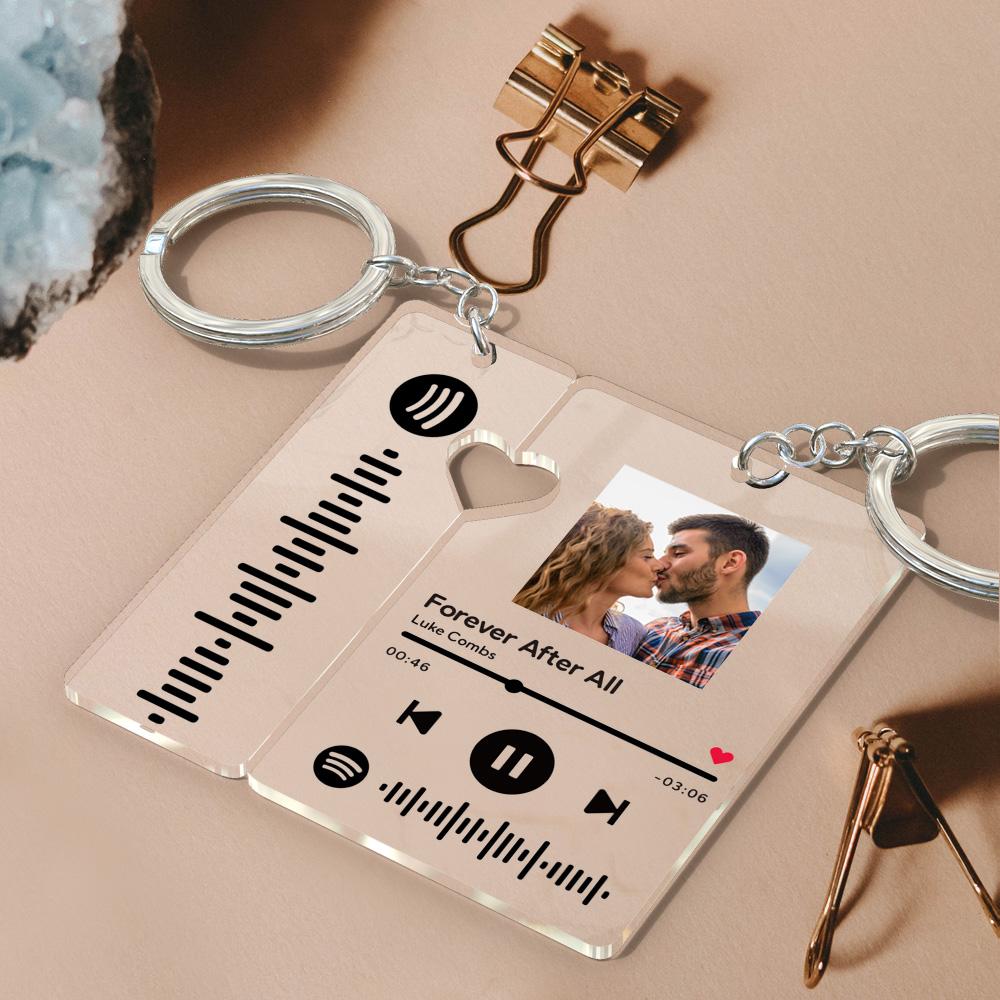 Music Code Heart Matching Keychain - Personalized Couple Keychain