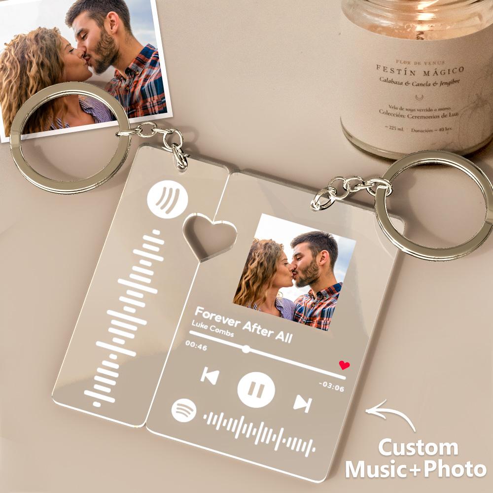 Music Code Heart Matching Keychain - Personalized Couple Keychain