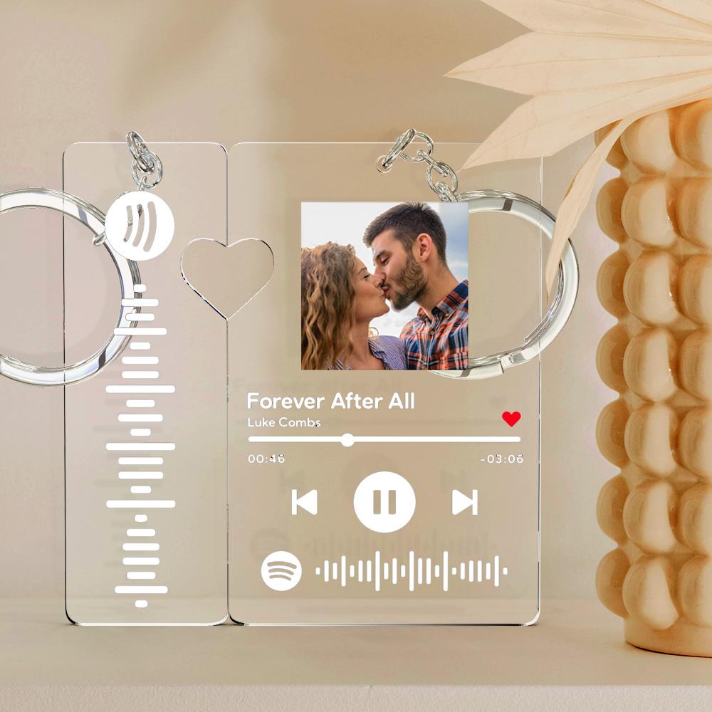 Music Code Heart Matching Keychain - Personalized Couple Keychain