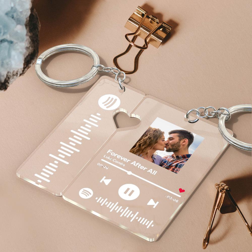 Music Code Heart Matching Keychain - Personalized Couple Keychain