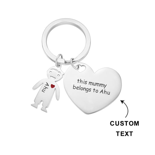 This Mom Dad Belongs To - Personalized Mother Heart With Children Keychain