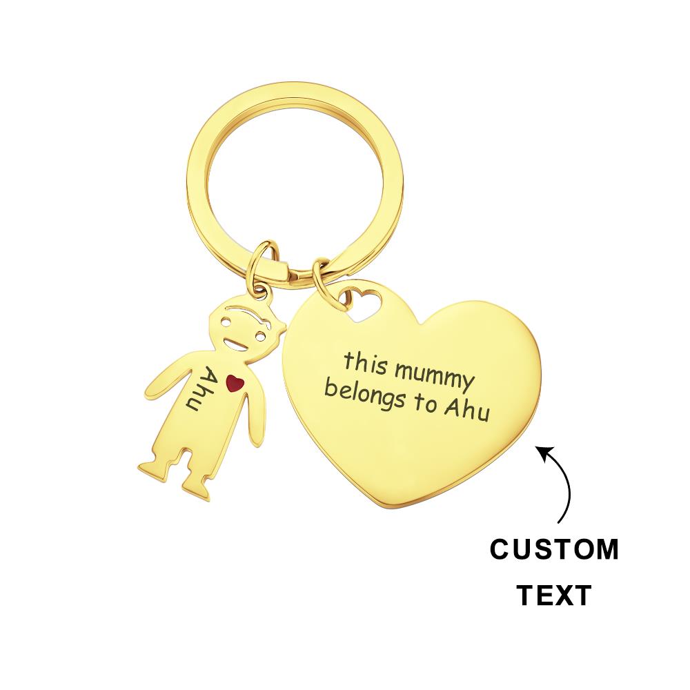 This Mom Dad Belongs To - Personalized Mother Heart With Children Keychain