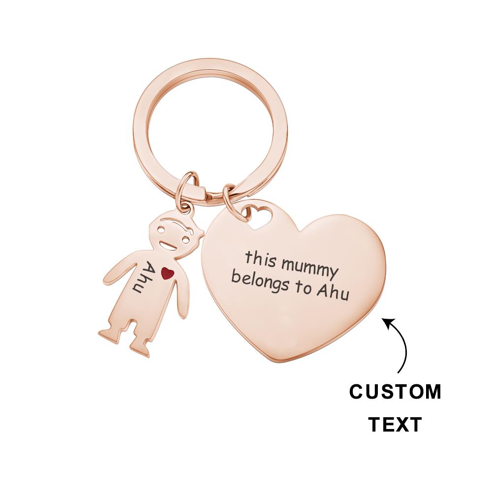 This Mom Dad Belongs To - Personalized Mother Heart With Children Keychain
