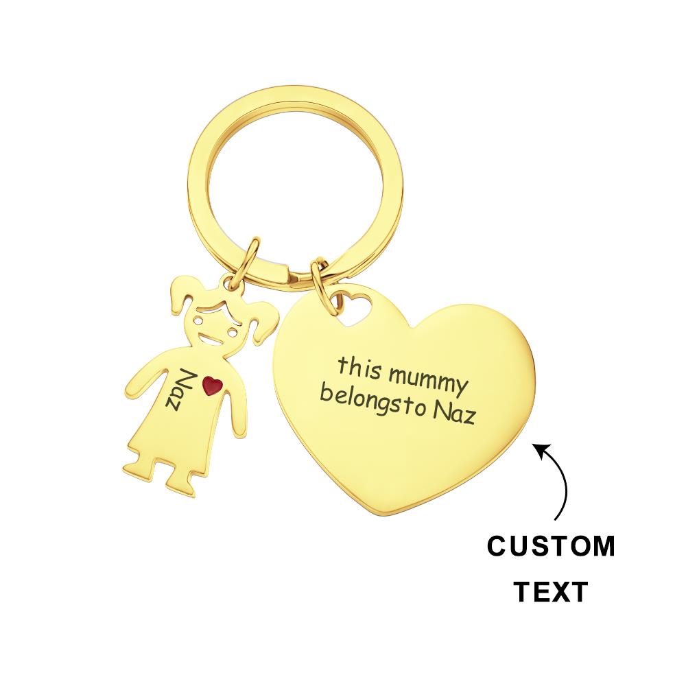 This Mom Dad Belongs To - Personalized Mother Heart With Children Keychain