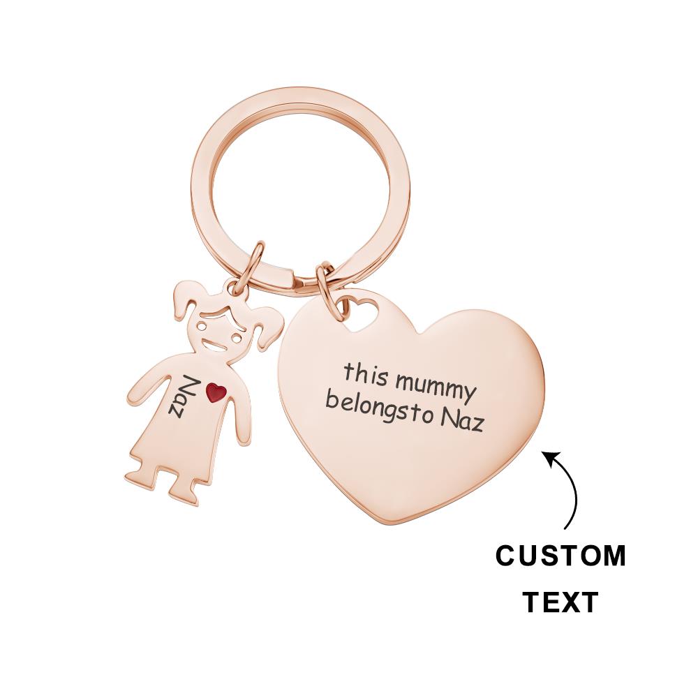 This Mom Dad Belongs To - Personalized Mother Heart With Children Keychain