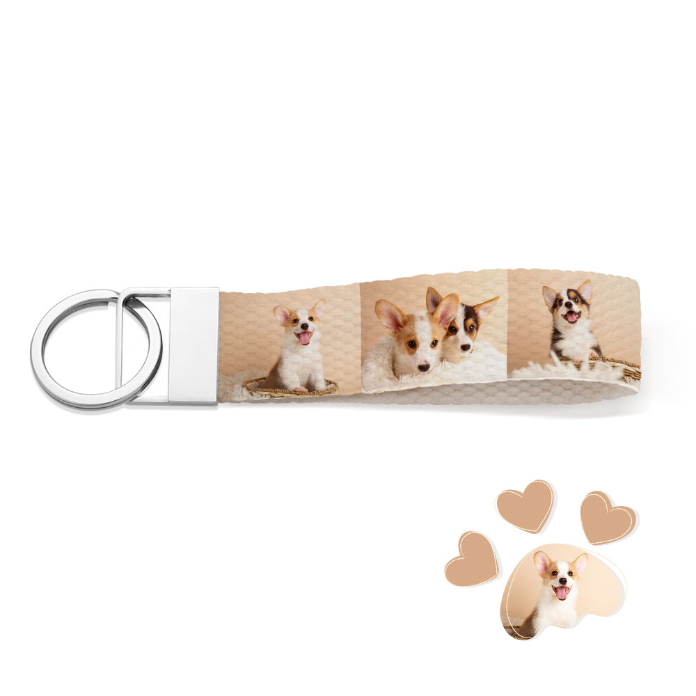 Pets Dogs Cats Lovers - Personalized Dog Photo Wristlet Keychain
