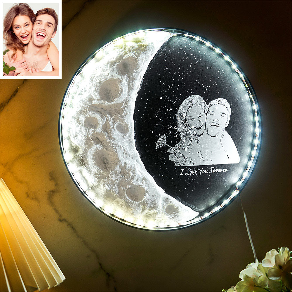 Photo Moon With DIY Clay - Personalized Couple Any Name Moon DIY Lamp