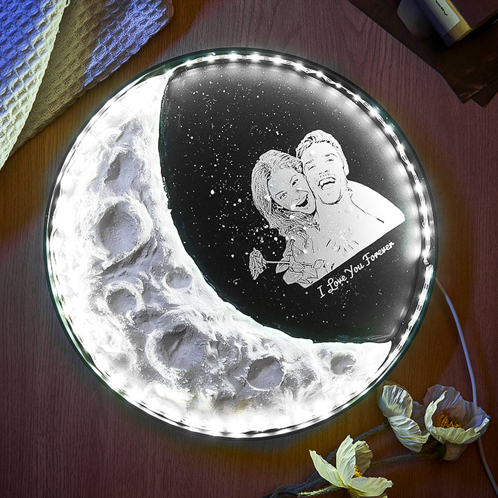 Photo Moon With DIY Clay - Personalized Couple Any Name Moon DIY Lamp