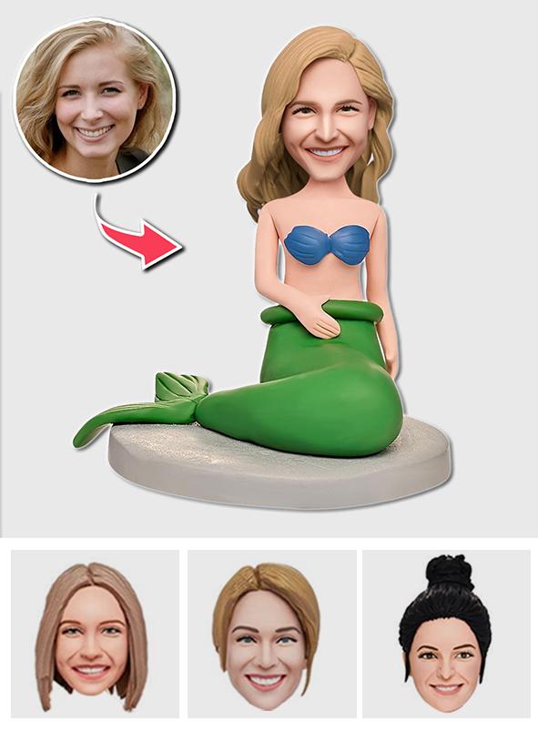 Mermaid Custom From Photo - Personalized Mermaid Bobblehead