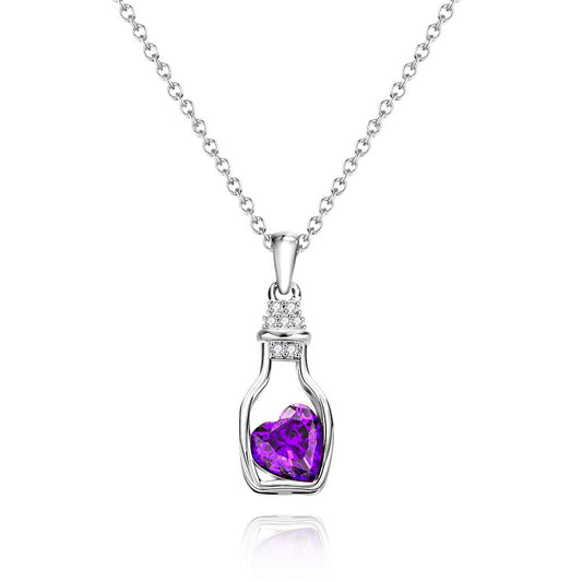 Personalized Drift Bottle With Heart Birthstone