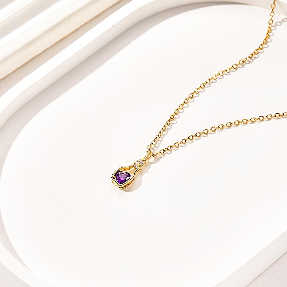 Personalized Drift Bottle With Heart Birthstone
