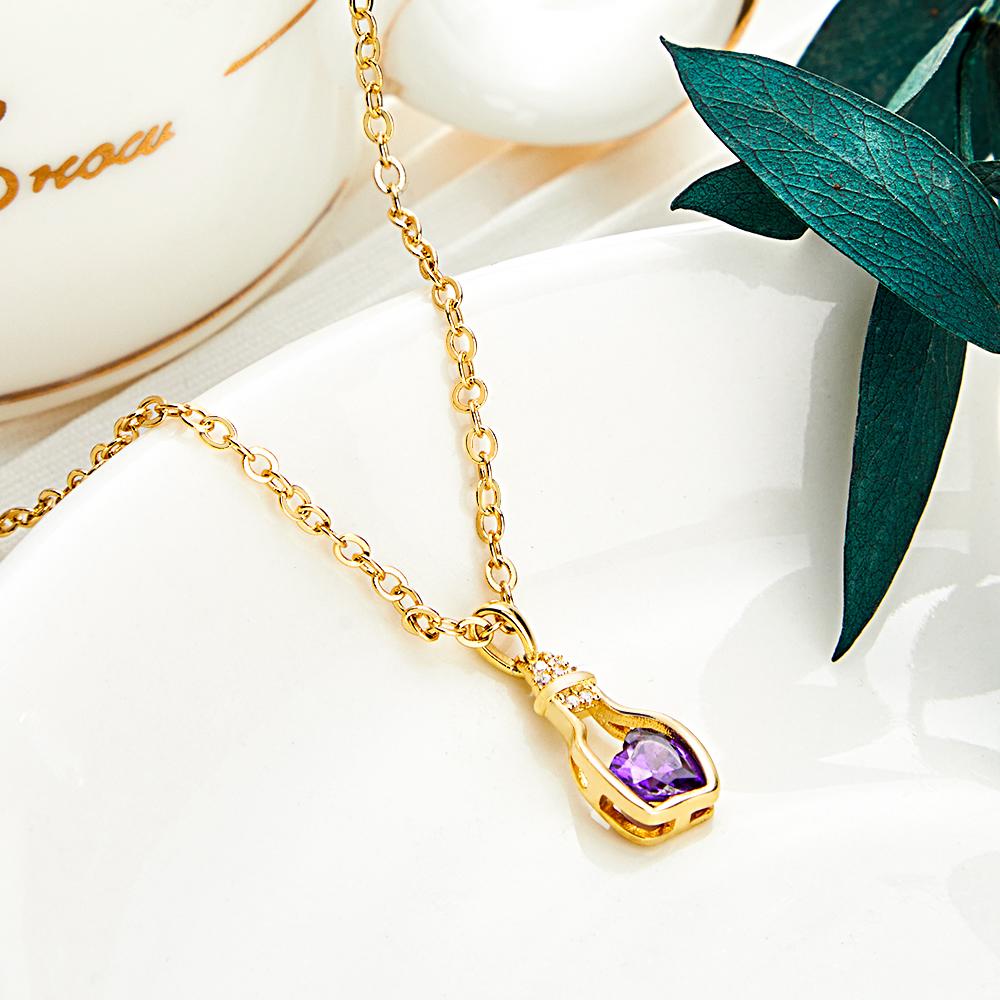 Personalized Drift Bottle With Heart Birthstone
